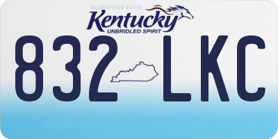 KY license plate 832LKC