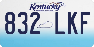 KY license plate 832LKF