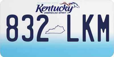 KY license plate 832LKM