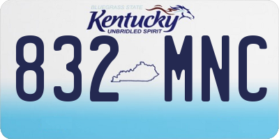 KY license plate 832MNC
