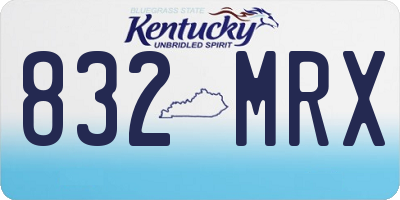 KY license plate 832MRX