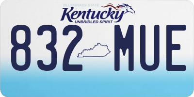 KY license plate 832MUE