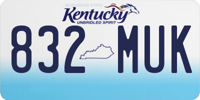 KY license plate 832MUK
