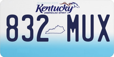 KY license plate 832MUX