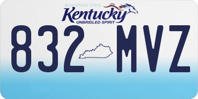 KY license plate 832MVZ