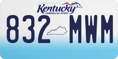 KY license plate 832MWM