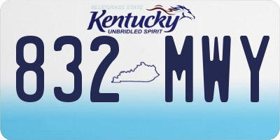KY license plate 832MWY
