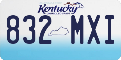 KY license plate 832MXI