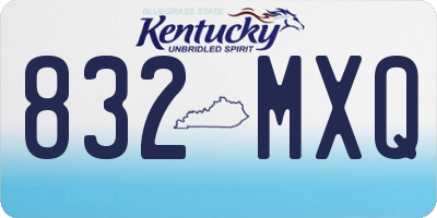 KY license plate 832MXQ