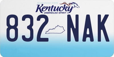 KY license plate 832NAK