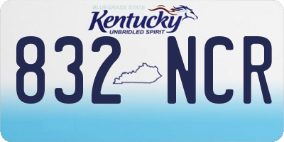 KY license plate 832NCR
