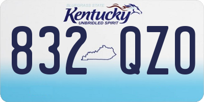 KY license plate 832QZO