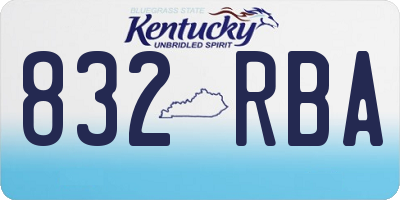 KY license plate 832RBA