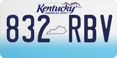 KY license plate 832RBV