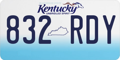 KY license plate 832RDY