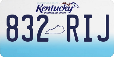 KY license plate 832RIJ