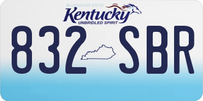 KY license plate 832SBR
