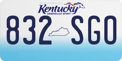 KY license plate 832SGO