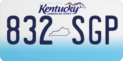 KY license plate 832SGP