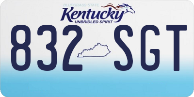 KY license plate 832SGT