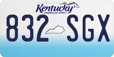 KY license plate 832SGX