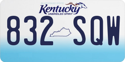 KY license plate 832SQW