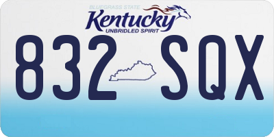 KY license plate 832SQX