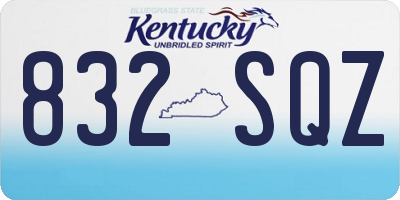 KY license plate 832SQZ