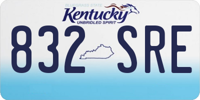 KY license plate 832SRE