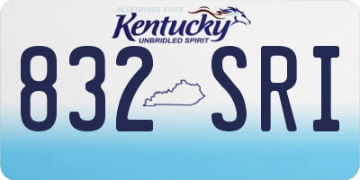 KY license plate 832SRI
