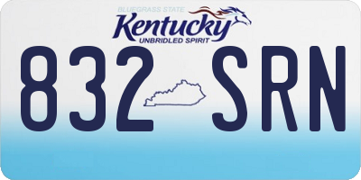 KY license plate 832SRN