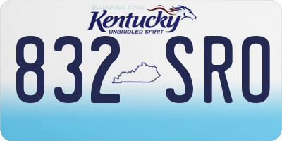 KY license plate 832SRO