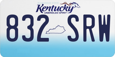 KY license plate 832SRW