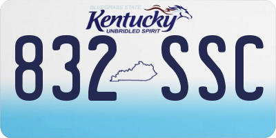 KY license plate 832SSC