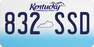 KY license plate 832SSD