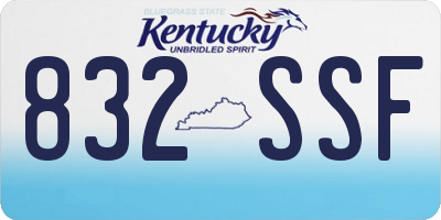 KY license plate 832SSF