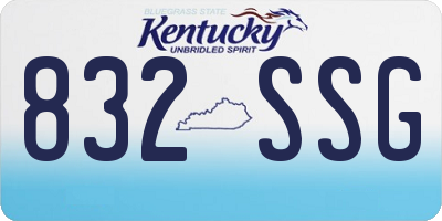 KY license plate 832SSG