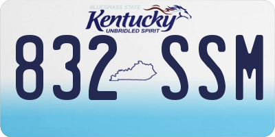 KY license plate 832SSM