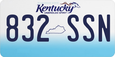 KY license plate 832SSN