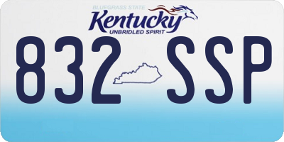 KY license plate 832SSP