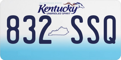KY license plate 832SSQ