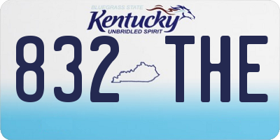 KY license plate 832THE