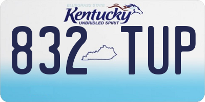 KY license plate 832TUP