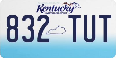 KY license plate 832TUT