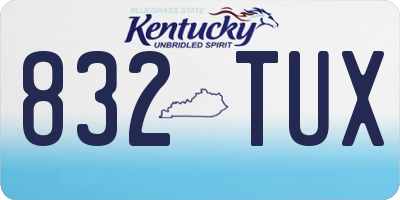 KY license plate 832TUX