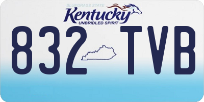 KY license plate 832TVB