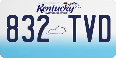 KY license plate 832TVD