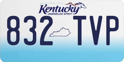 KY license plate 832TVP