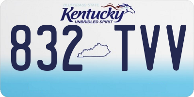 KY license plate 832TVV