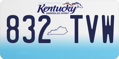 KY license plate 832TVW